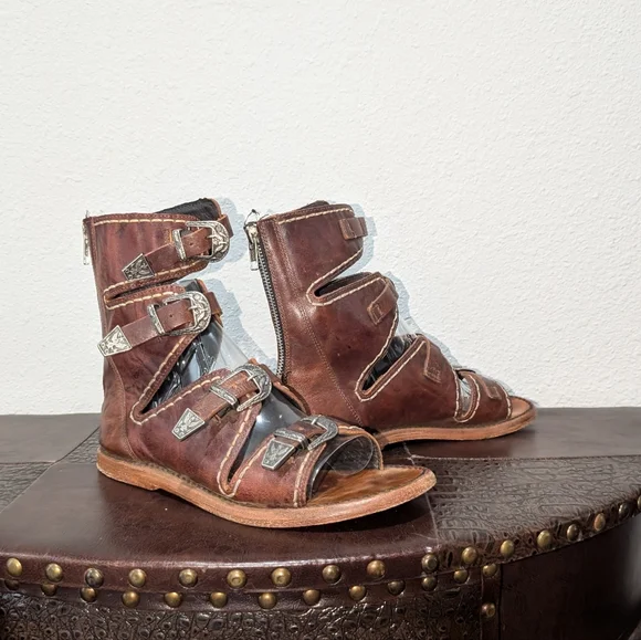 FreeBird CLEOPATRA Distressed Brown Sandals in size 8 - Picture 8 of 16